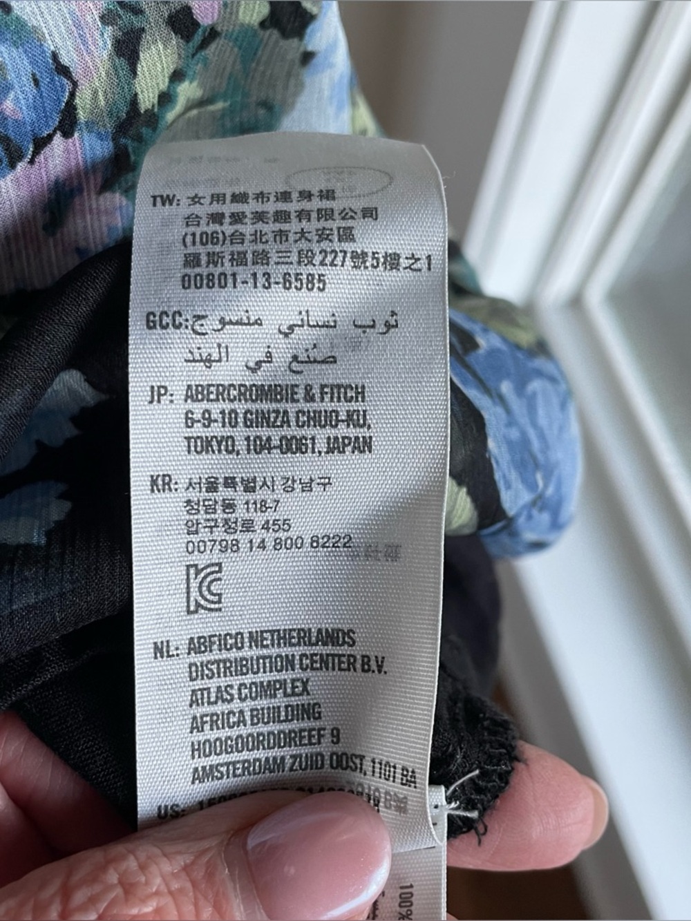 Abercrombie & Fitch Floral High Low Dress XS "Like New" Blue Black Lilac - Picture 15 of 16